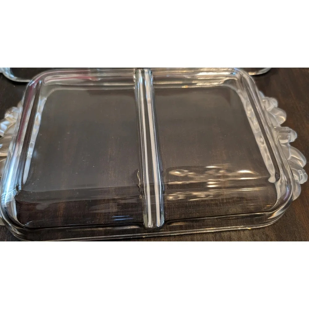 3 Vintage Mikasa‎ Walther-glas Satin Rose Crystal Serving Tray Platter Germany